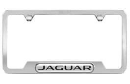 Cadre de plaque d'immatriculation au fini poli avec logo Jaguar