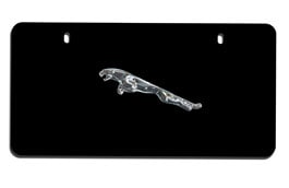 Licence Plate - 'Jaguar Leaper', Black with Polished Leaper image